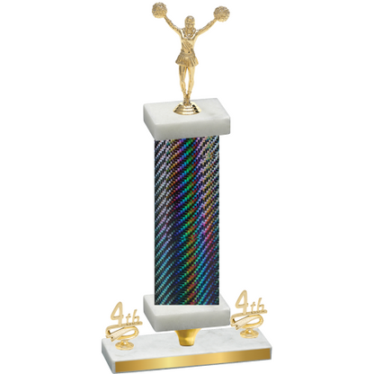 Premium Single Black Carbon Fiber Fourth Place Cheerleading Trophy