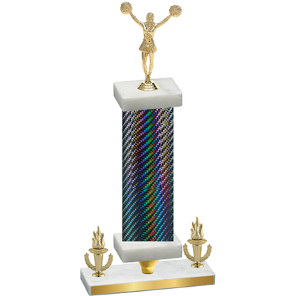 Premium Single Black Carbon Fiber Victory Cheerleading Trophy
