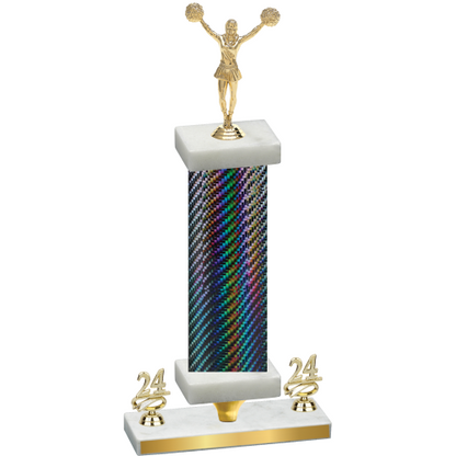 Premium Single Black Carbon Fiber Year Cheerleading Trophy