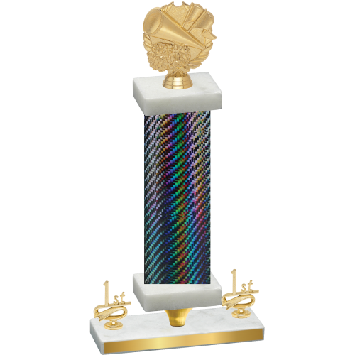 Premium Single Black Carbon Fiber First Place Cheerleading Trophy