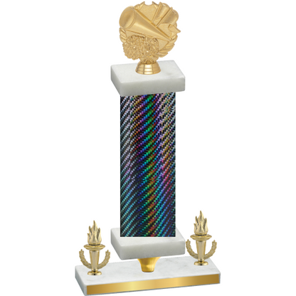 Premium Single Black Carbon Fiber Victory Cheerleading Trophy