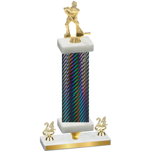 Premium Single Black Carbon Fiber Year Hockey Trophy