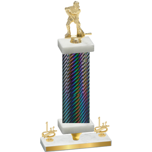 Premium Single Black Carbon Fiber First Place Hockey Trophy