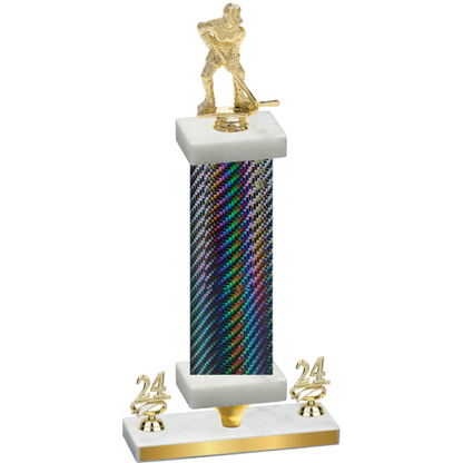 Premium Single Black Carbon Fiber Year Hockey Trophy
