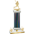 Premium Single Black Carbon Fiber First Place Lacrosse Trophy