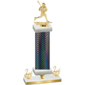 Premium Single Black Carbon Fiber Second Place Lacrosse Trophy