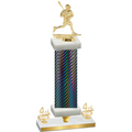Premium Single Black Carbon Fiber Fourth Place Lacrosse Trophy
