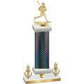 Premium Single Black Carbon Fiber Victory Lacrosse Trophy