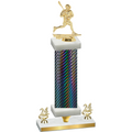 Premium Single Black Carbon Fiber Year Lacrosse Trophy
