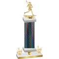 Premium Single Black Carbon Fiber Third Place Lacrosse Trophy