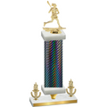 Premium Single Black Carbon Fiber Victory Lacrosse Trophy