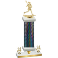 Premium Single Black Carbon Fiber Year Lacrosse Trophy