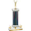Premium Single Black Carbon Fiber First Place Victory Trophy