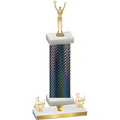 Premium Single Black Carbon Fiber Third Place Victory Trophy