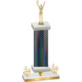 Premium Single Black Carbon Fiber Fourth Place Victory Trophy