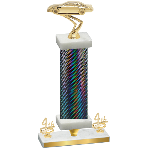 Premium Single Black Carbon Fiber Fourth Place Cars Trophy