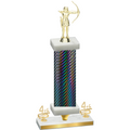 Premium Single Black Carbon Fiber Fourth Place Archery Trophy