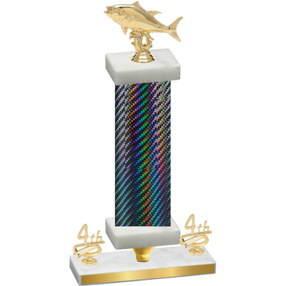 Premium Single Black Carbon Fiber Fourth Place Fishing Trophy