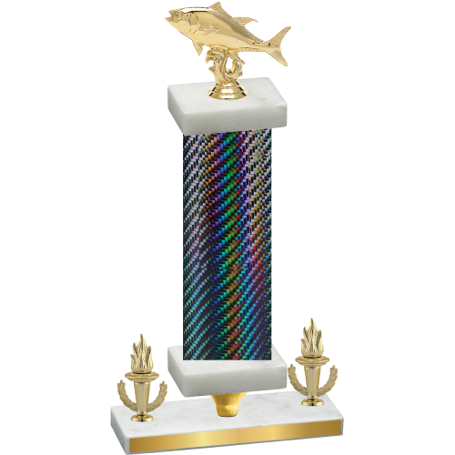 Premium Single Black Carbon Fiber Victory Fishing Trophy