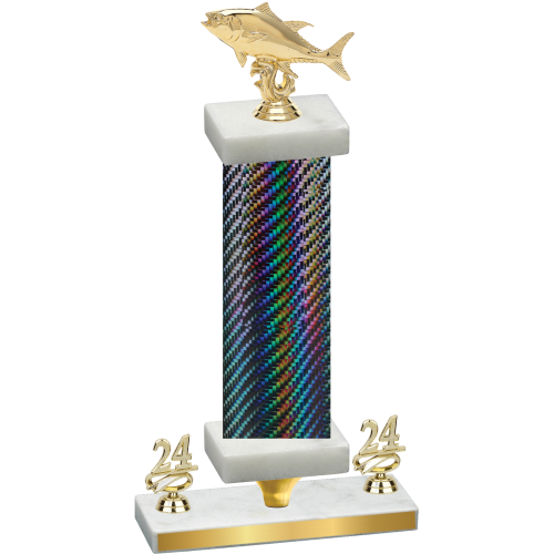 Premium Single Black Carbon Fiber Year Fishing Trophy