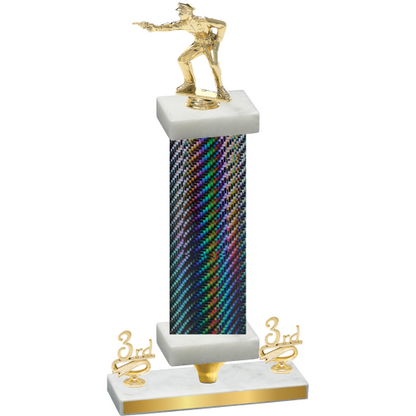 Premium Single Black Carbon Fiber Third Place Shooter Trophy