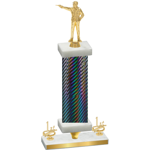 Premium Single Black Carbon Fiber First Place Shooter Trophy