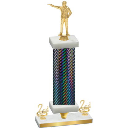 Premium Single Black Carbon Fiber Second Place Shooter Trophy