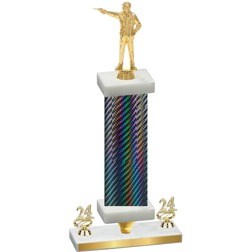 Premium Single Black Carbon Fiber Year Shooter Trophy