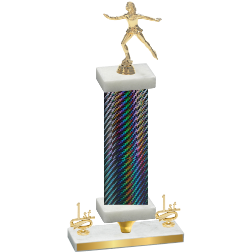 Premium Single Black Carbon Fiber First Place Skater Trophy