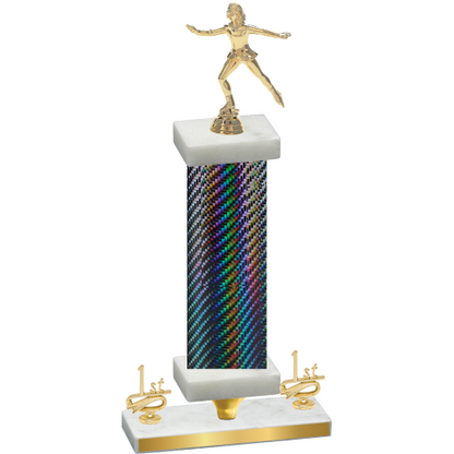 Premium Single Black Carbon Fiber First Place Skater Trophy