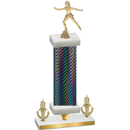 Premium Single Black Carbon Fiber Victory Skater Trophy