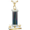 Premium Single Black Carbon Fiber First Place Weights Trophy