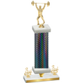 Premium Single Black Carbon Fiber Third Place Weights Trophy