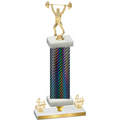 Premium Single Black Carbon Fiber Fourth Place Weights Trophy