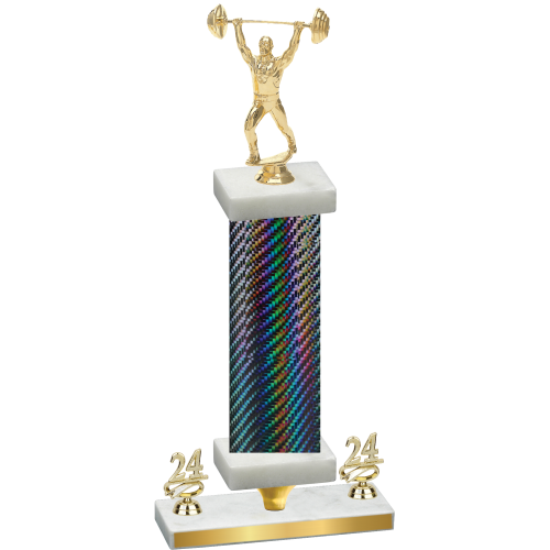 Premium Single Black Carbon Fiber Year Weights Trophy