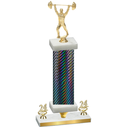 Premium Single Black Carbon Fiber Year Weights Trophy