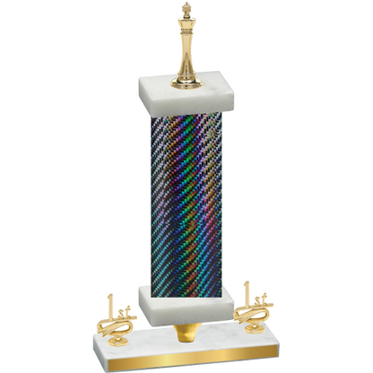 Premium Single Black Carbon Fiber First Place Chess Trophy