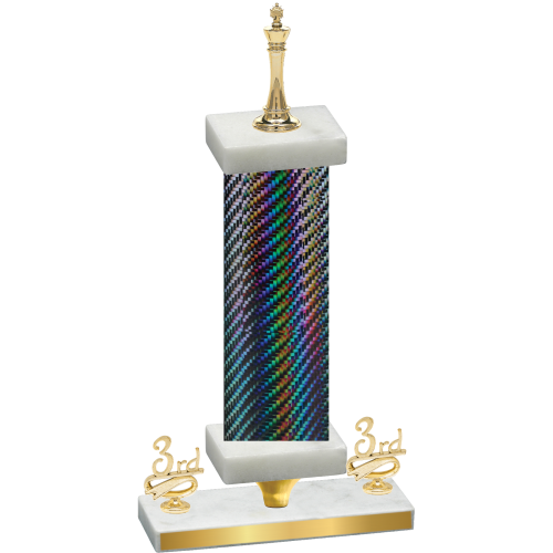 Premium Single Black Carbon Fiber Third Place Chess Trophy