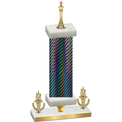 Premium Single Black Carbon Fiber Victory Chess Trophy