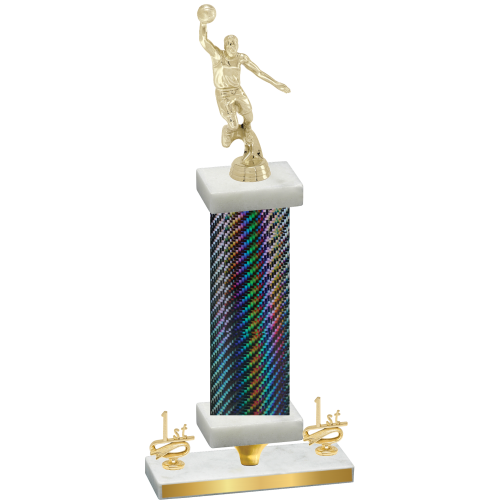 Premium Single Black Carbon Fiber First Place Basketball Trophy