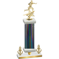 Premium Single Black Carbon Fiber Victory Flag Football Trophy