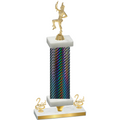 Premium Single Black Carbon Fiber Second Place Majorette Trophy