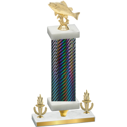 Premium Single Black Carbon Fiber Victory Fishing Trophy