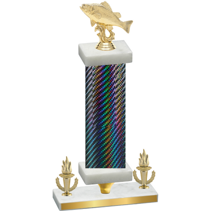 Premium Single Black Carbon Fiber Victory Fishing Trophy