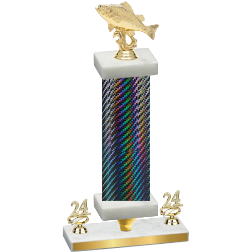 Premium Single Black Carbon Fiber Year Fishing Trophy