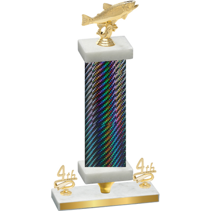 Premium Single Black Carbon Fiber Fourth Place Fishing Trophy