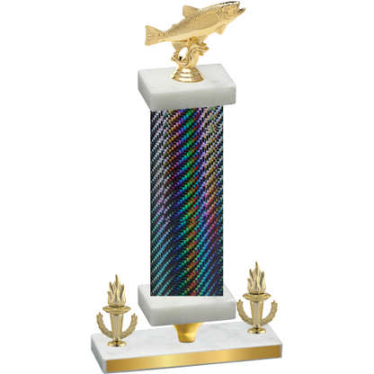 Premium Single Black Carbon Fiber Victory Fishing Trophy