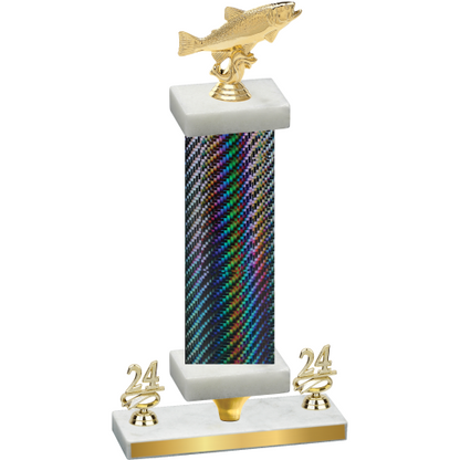 Premium Single Black Carbon Fiber Year Fishing Trophy