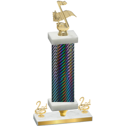 Premium Single Black Carbon Fiber Second Place Music Trophy
