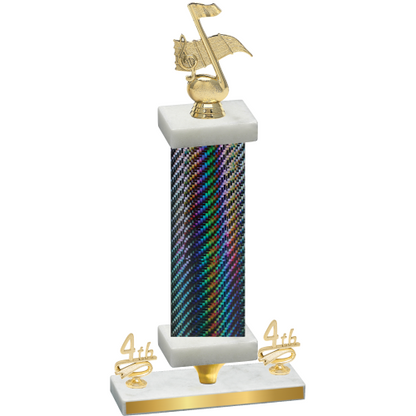 Premium Single Black Carbon Fiber Fourth Place Music Trophy